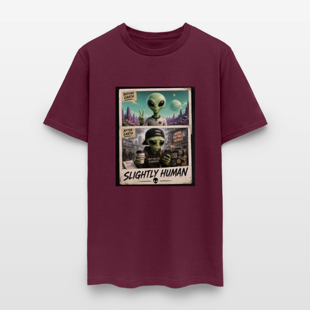 Slight Human Return To Earth T-Shirt - burgundy