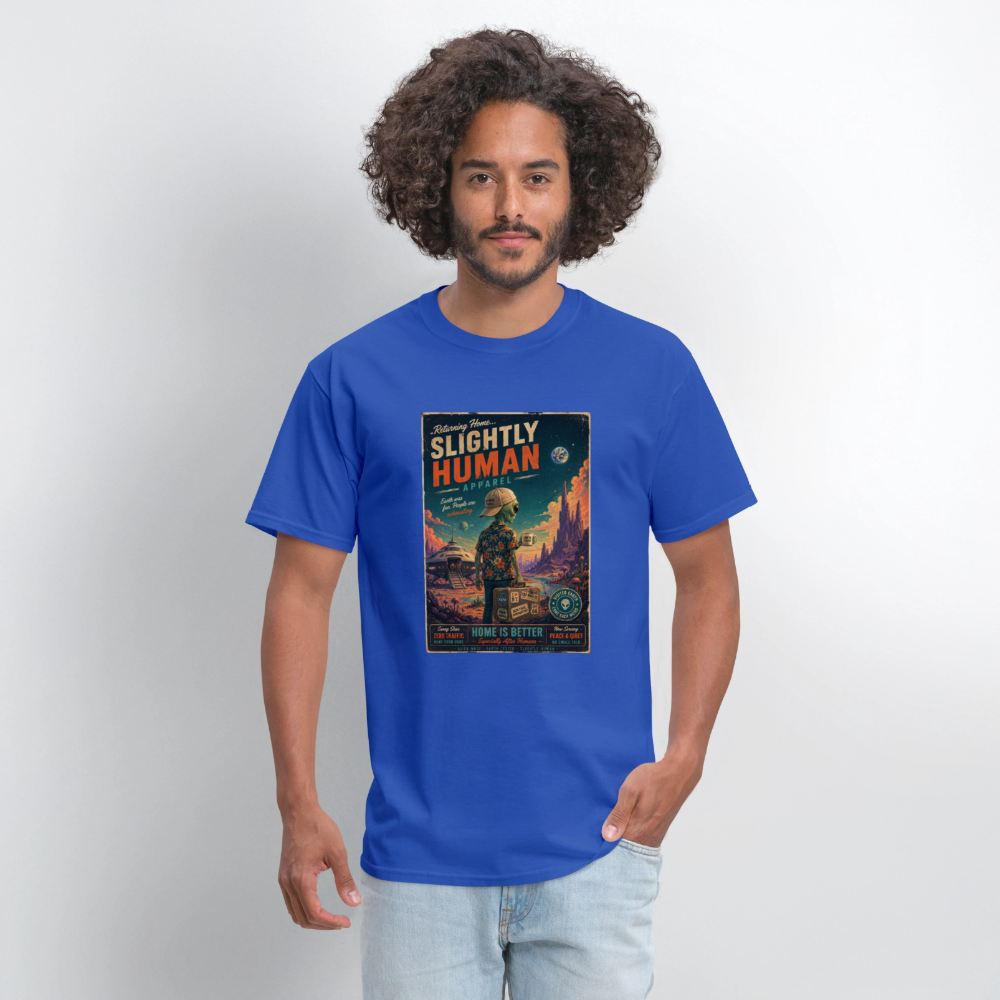 Slightly Human Home Is Better T-Shirt - royal blue