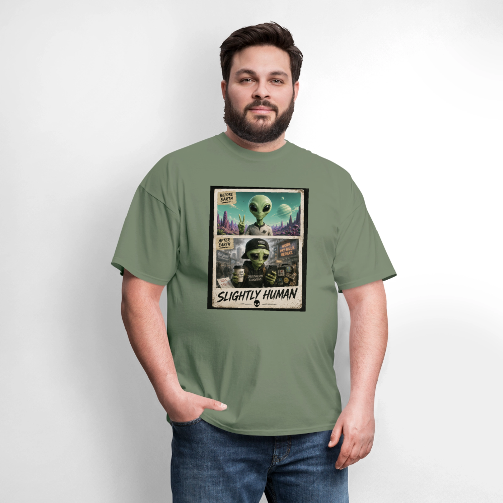 Slight Human Return To Earth T-Shirt - military green