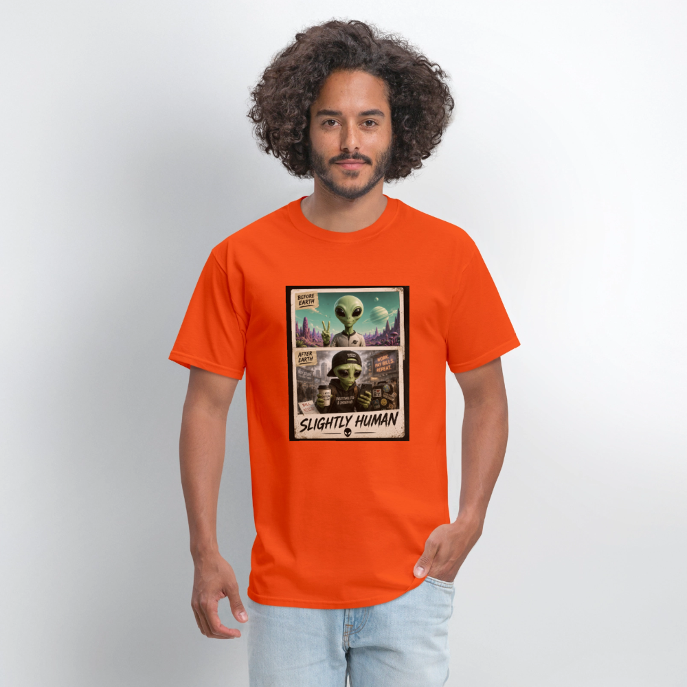 Slight Human Return To Earth T-Shirt - orange