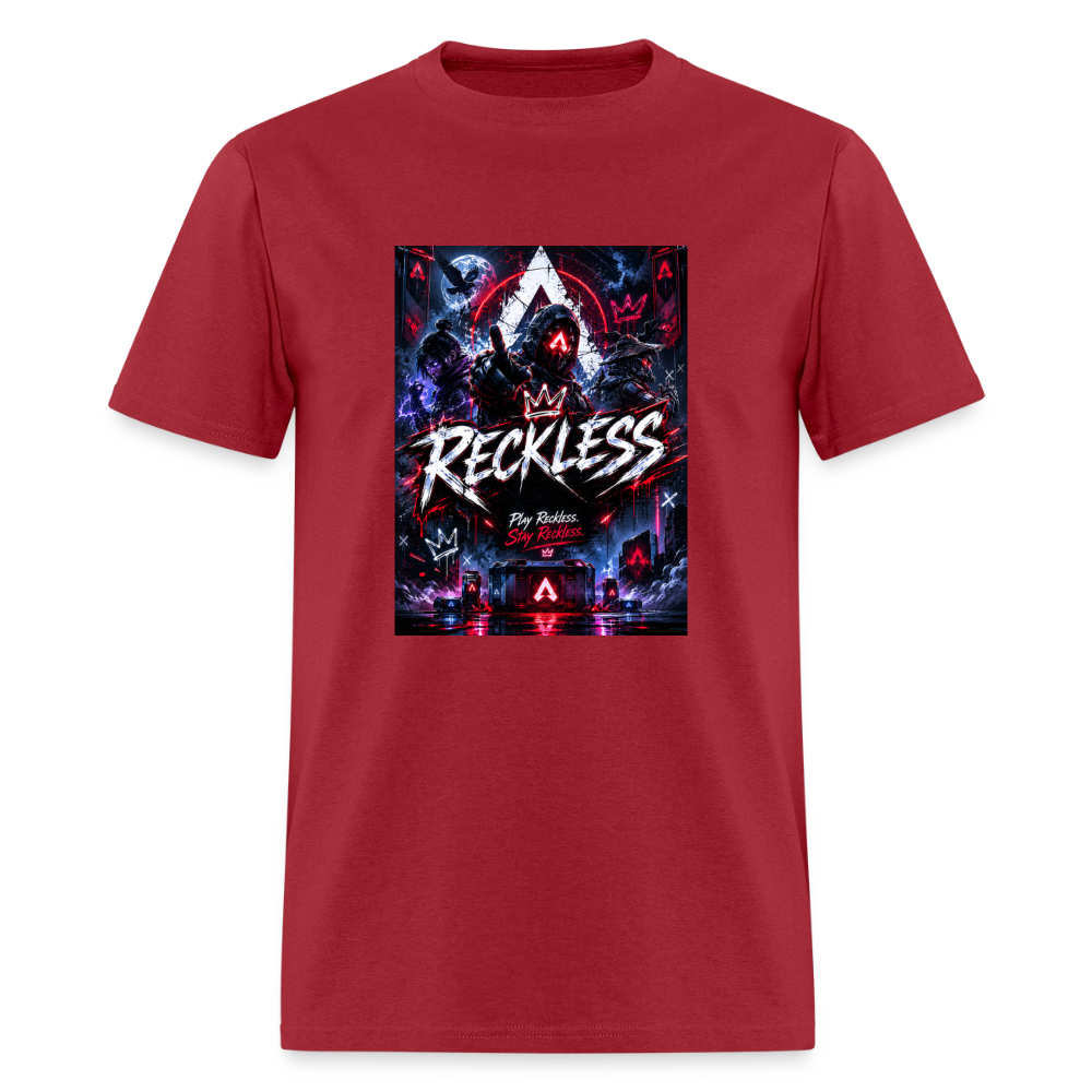 Reckless, Play Reckless, Stay Reckless Men's Tee - dark red