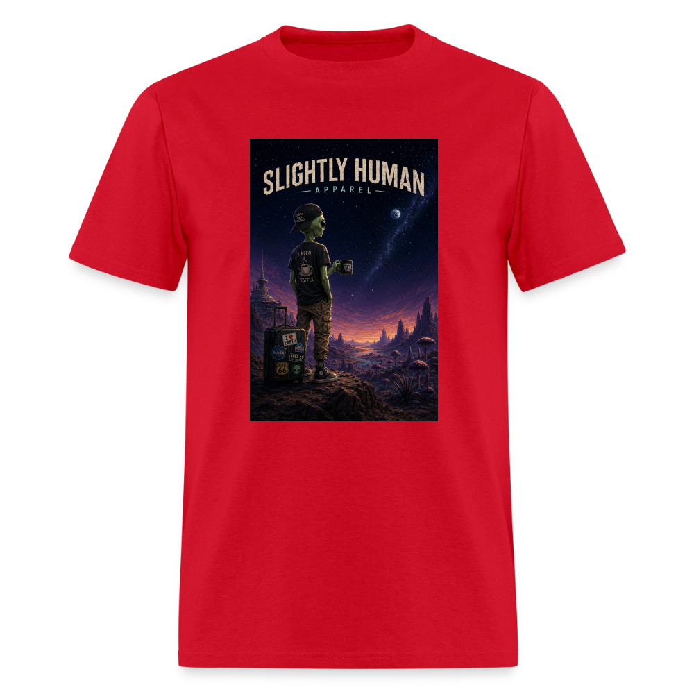 Slightly Human Home Planet T-Shirt - red