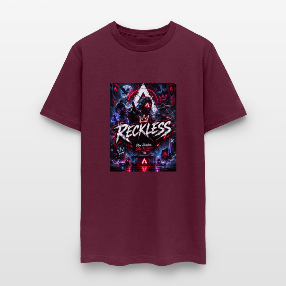 Reckless, Play Reckless, Stay Reckless Men's Tee - burgundy