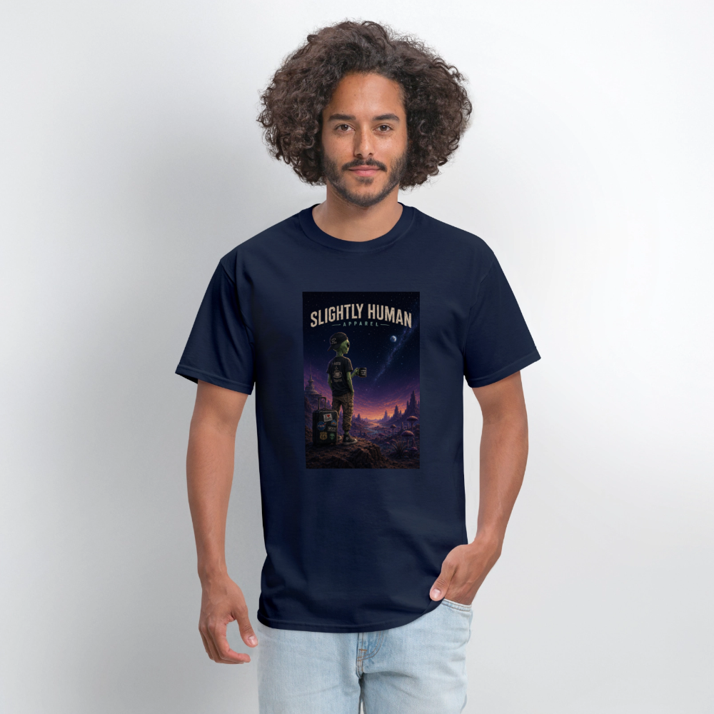 Slightly Human Home Planet T-Shirt - navy