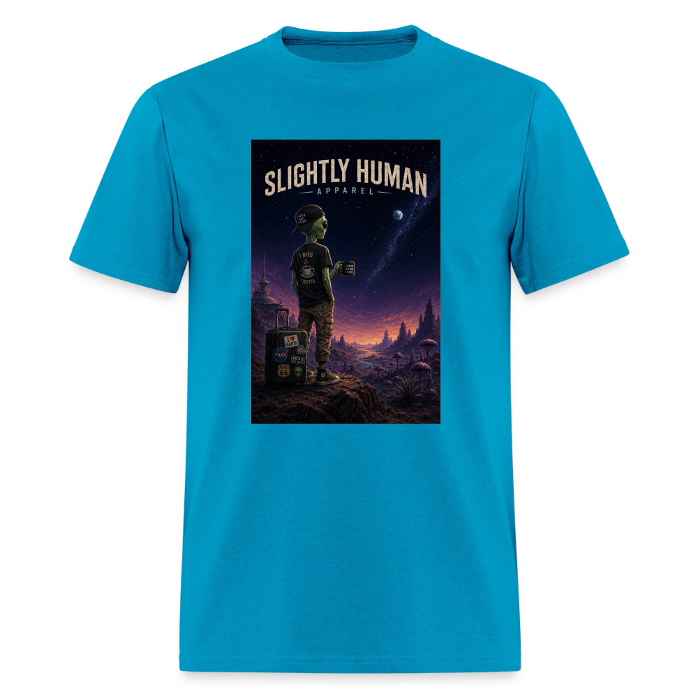 Slightly Human Home Planet T-Shirt - turquoise