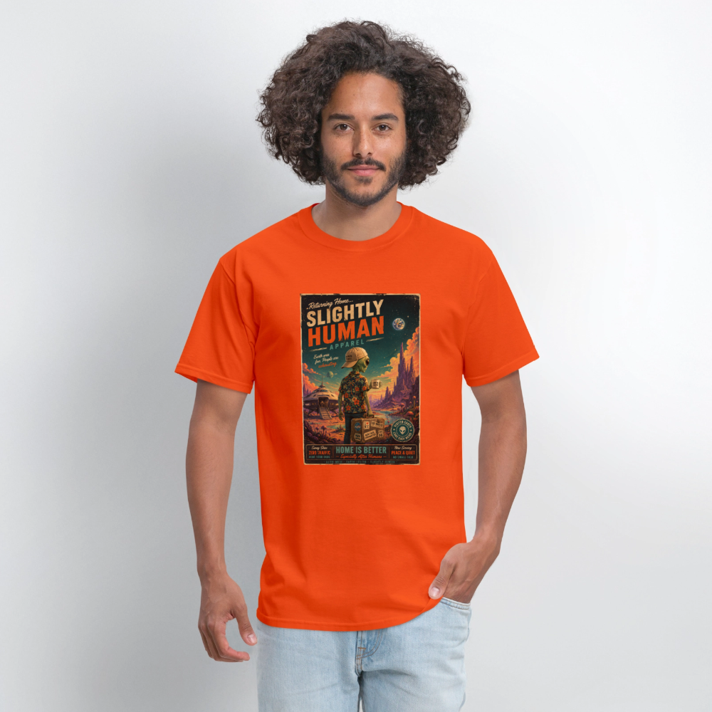 Slightly Human Home Is Better T-Shirt - orange
