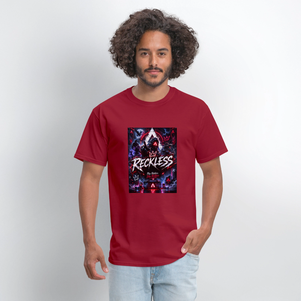 Reckless, Play Reckless, Stay Reckless Men's Tee - dark red