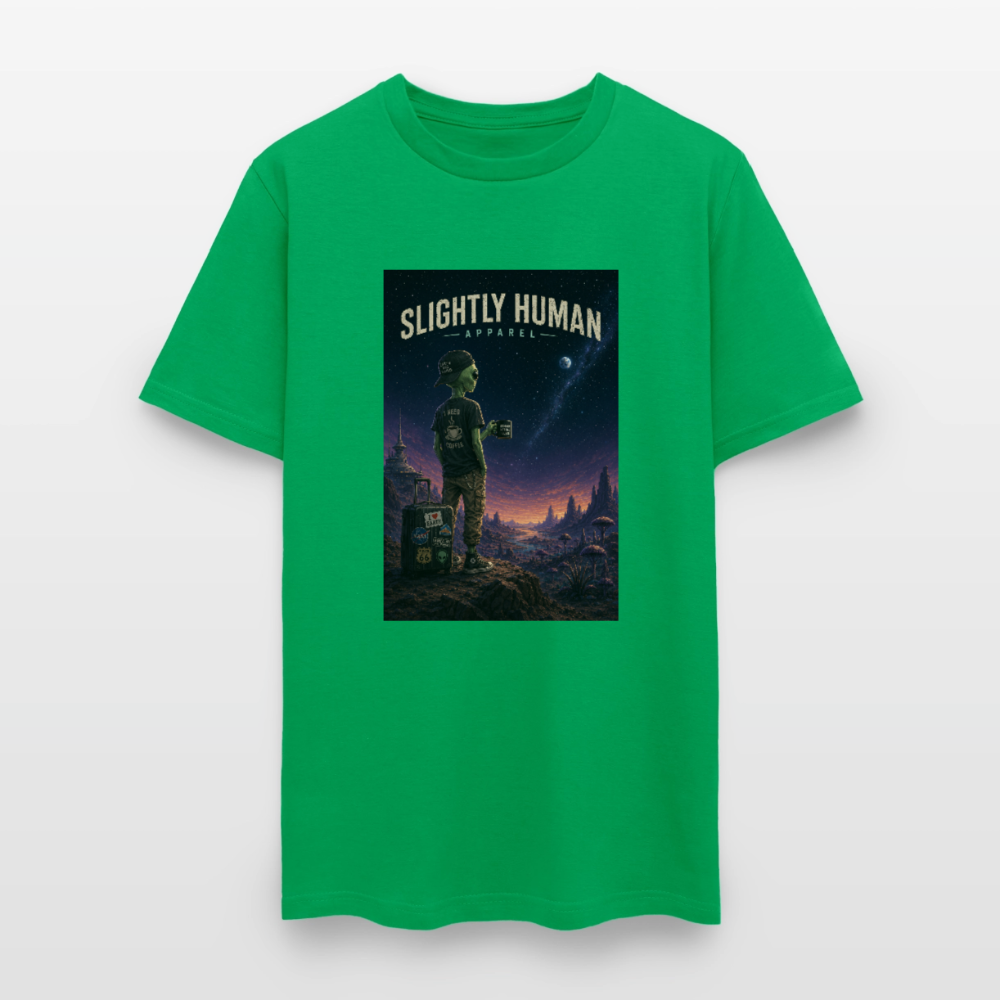 Slightly Human Home Planet T-Shirt - bright green