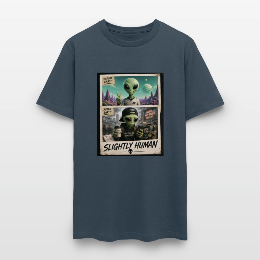 Slight Human Return To Earth T-Shirt -  blue dusk
