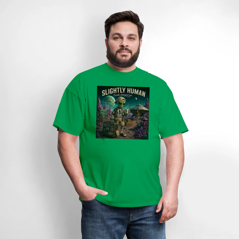 Slightly Human Earth Changed Me T-Shirt - bright green