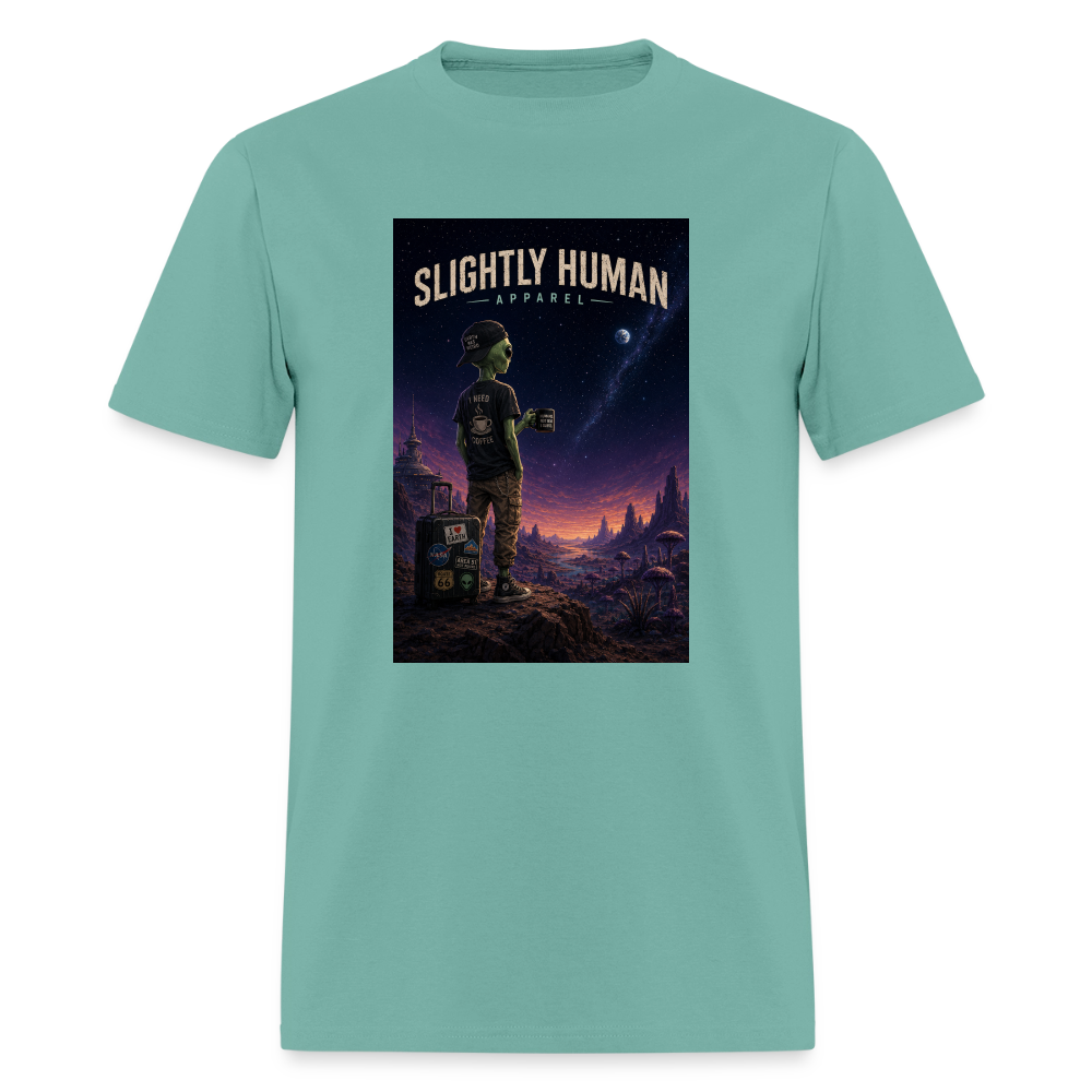 Slightly Human Home Planet T-Shirt - aquatic