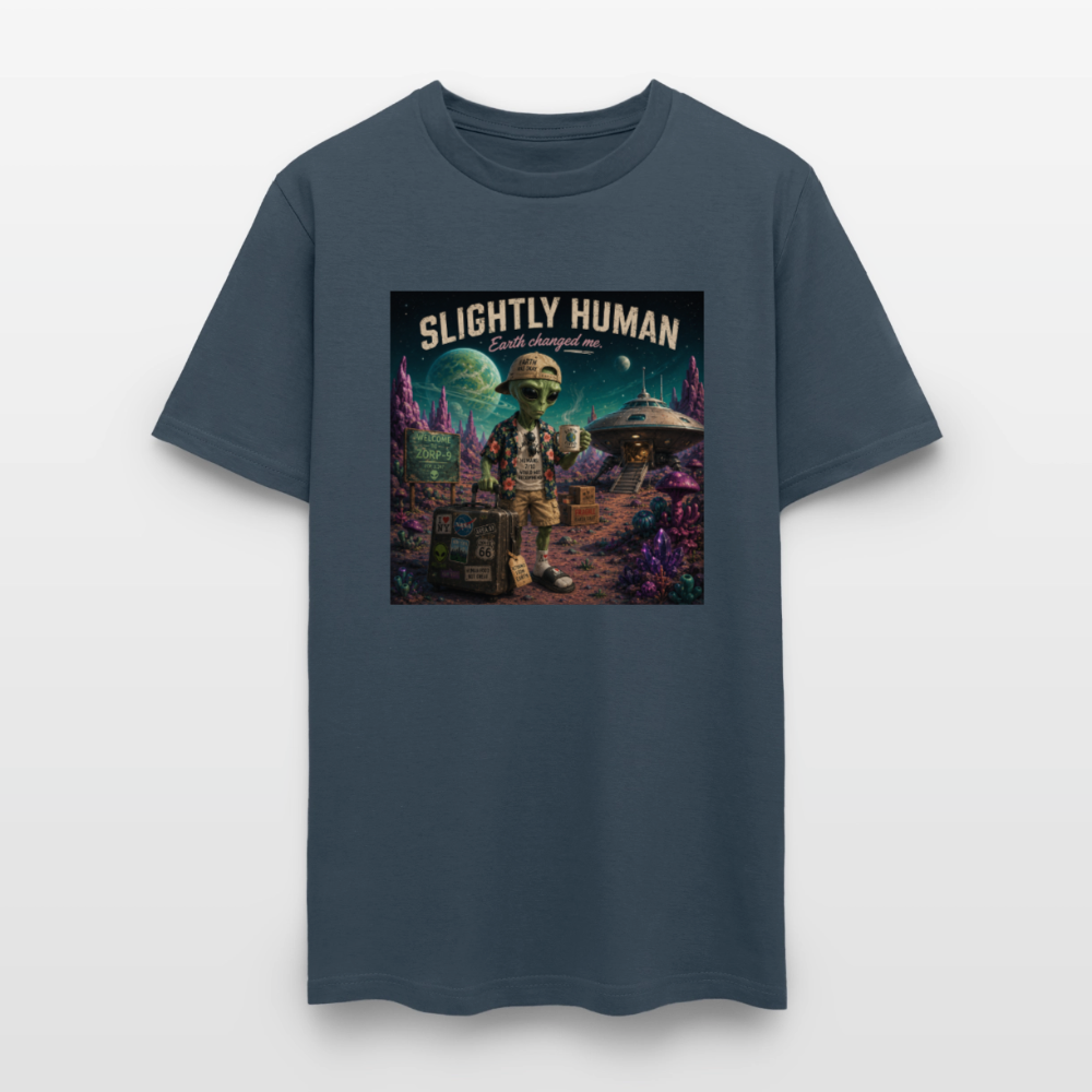 Slightly Human Earth Changed Me T-Shirt -  blue dusk