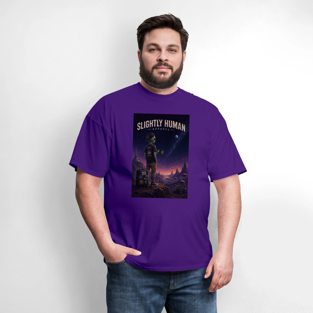 Slightly Human Home Planet T-Shirt - purple