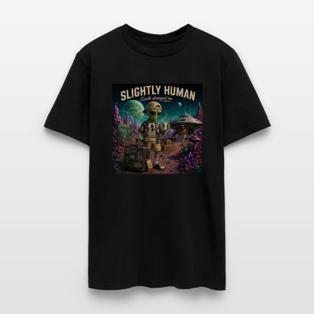 Slightly Human Earth Changed Me T-Shirt - black
