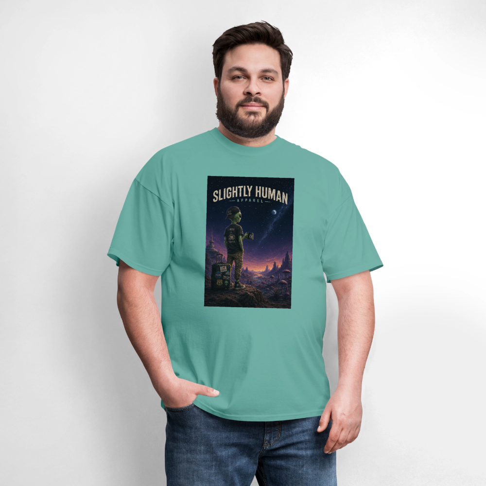Slightly Human Home Planet T-Shirt - aquatic