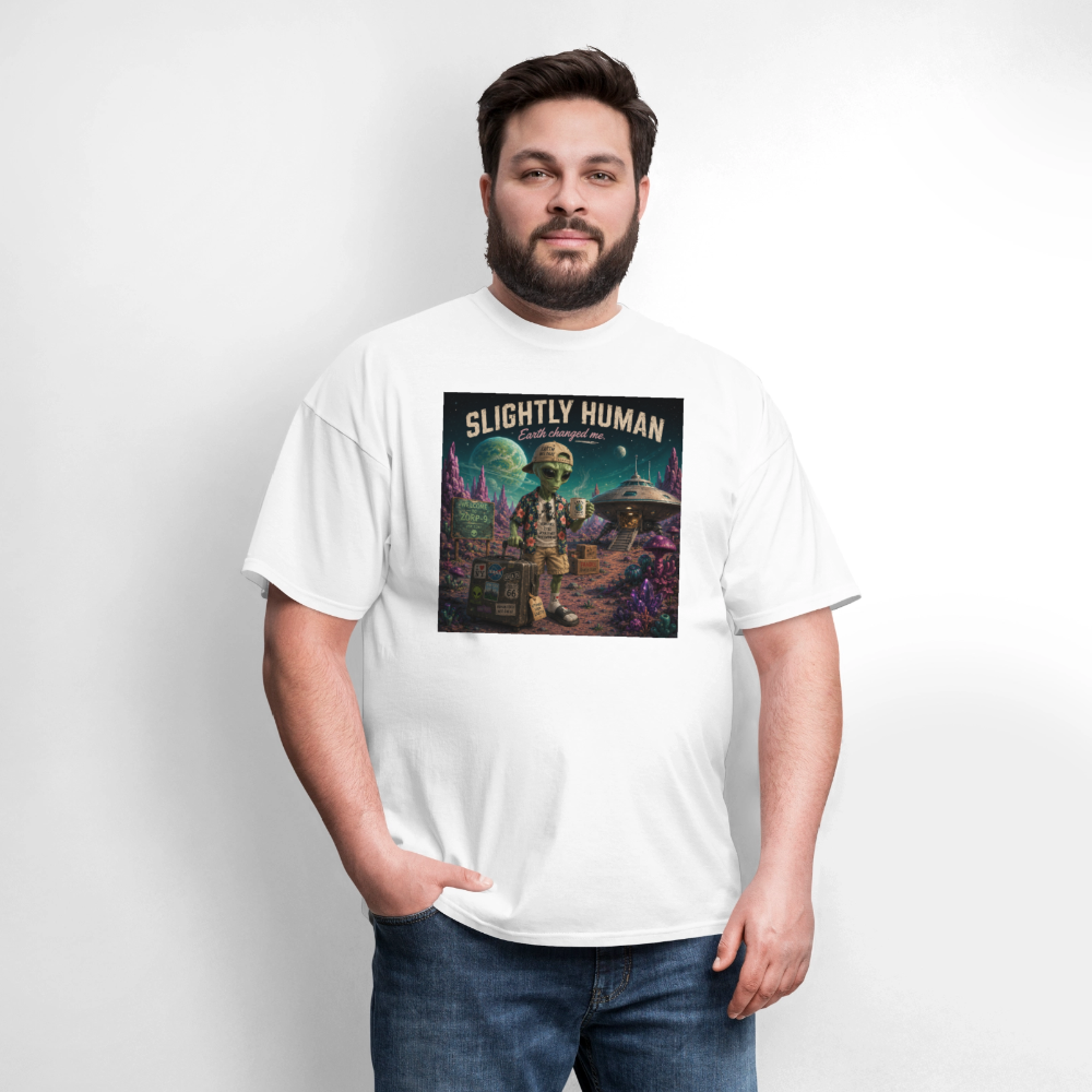Slightly Human Earth Changed Me T-Shirt - white