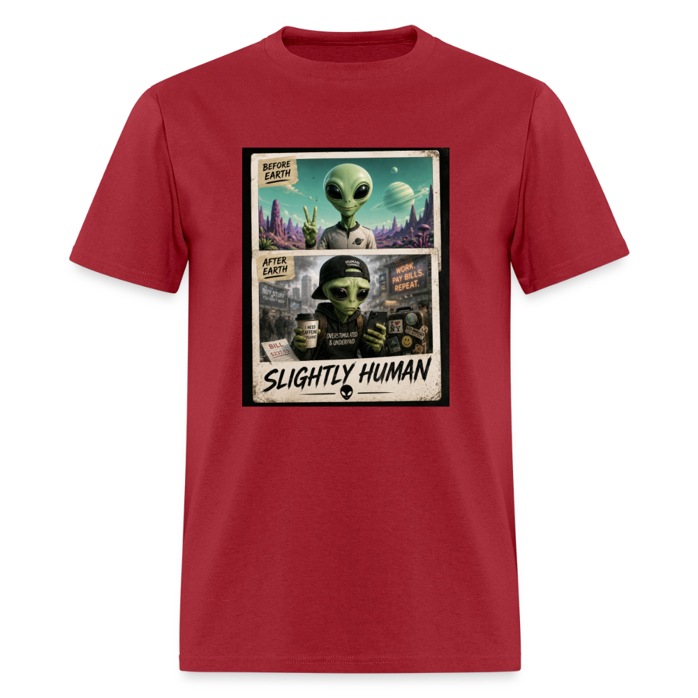 Slight Human Return To Earth T-Shirt - dark red