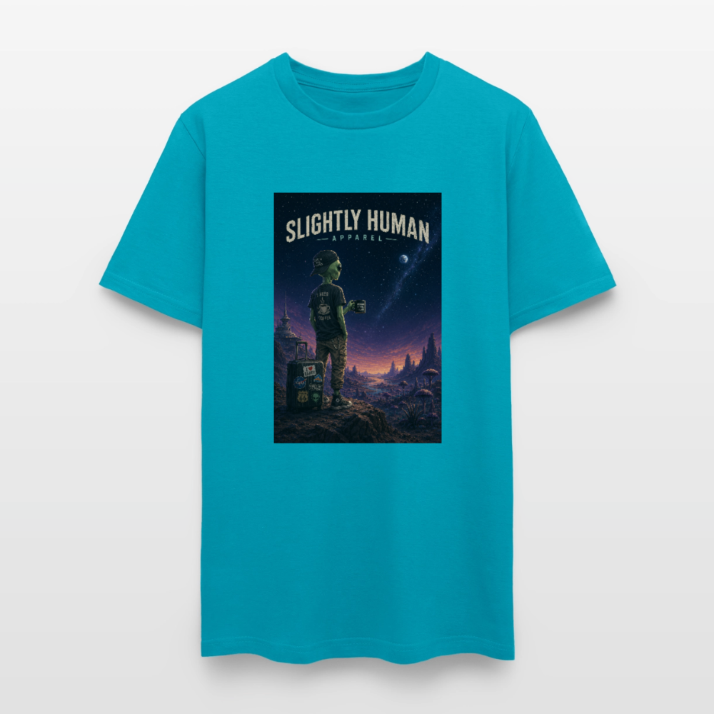 Slightly Human Home Planet T-Shirt - turquoise