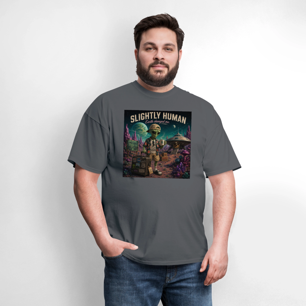 Slightly Human Earth Changed Me T-Shirt - charcoal