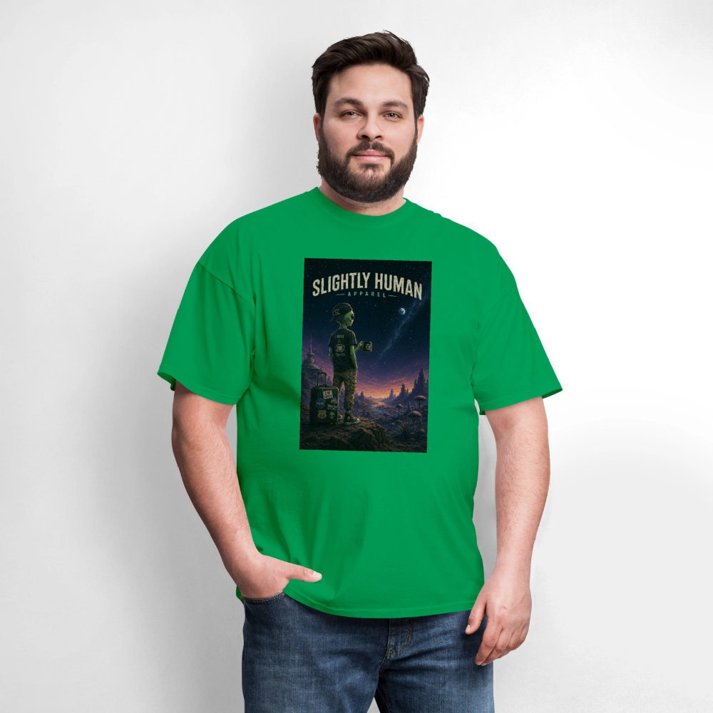 Slightly Human Home Planet T-Shirt - bright green