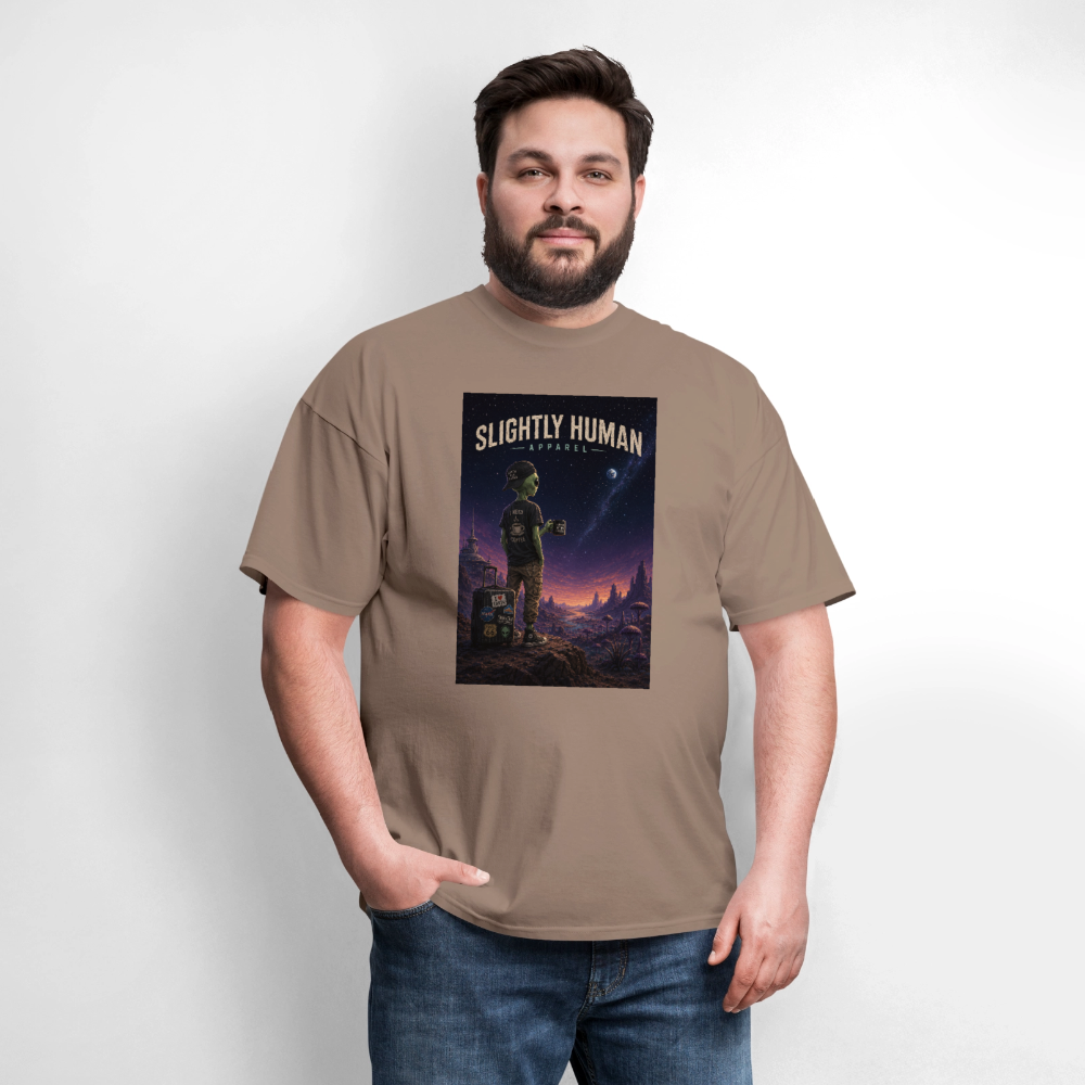 Slightly Human Home Planet T-Shirt - safari