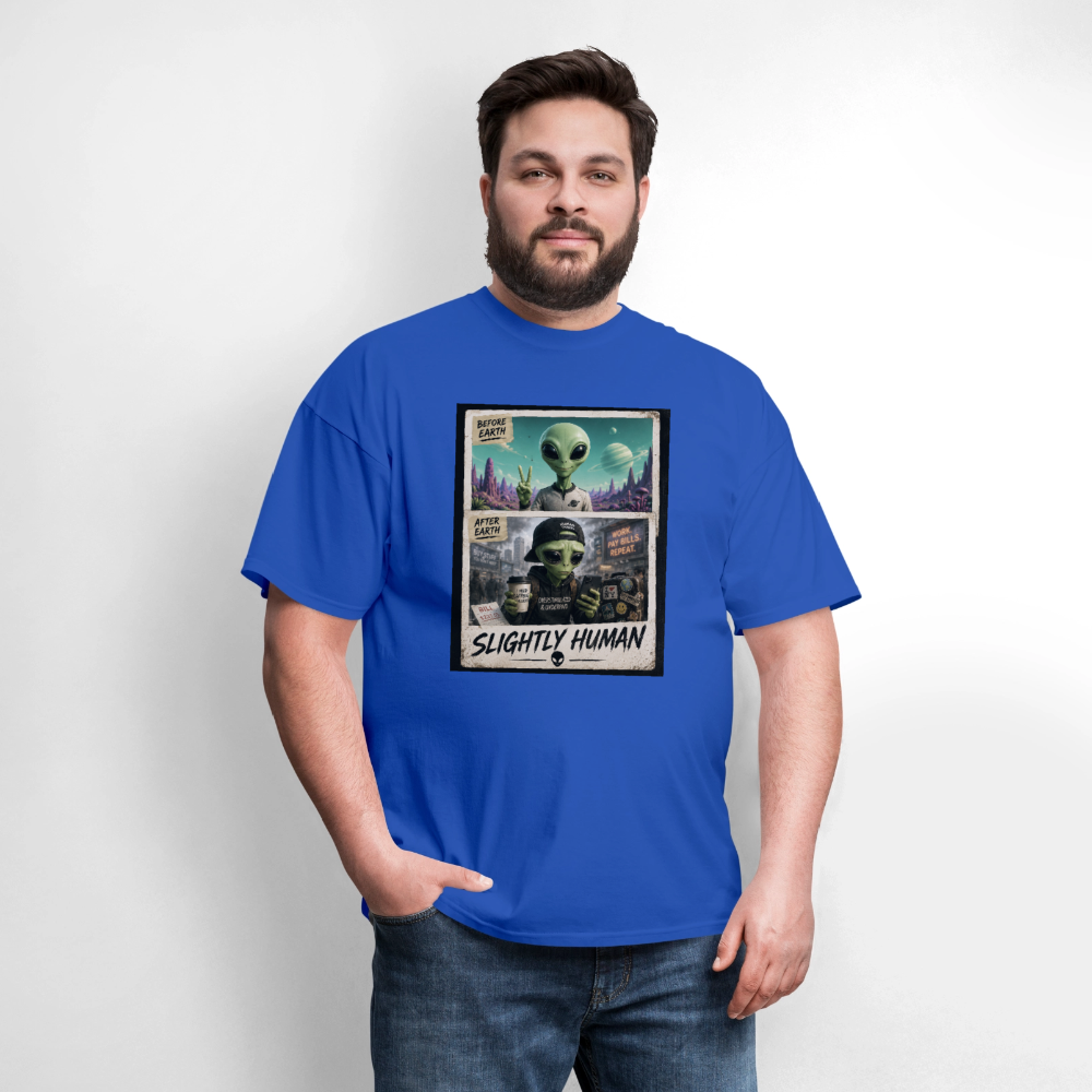 Slight Human Return To Earth T-Shirt - royal blue
