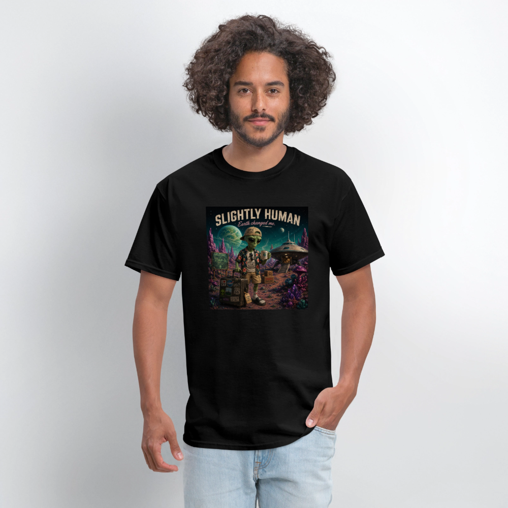 Slightly Human Earth Changed Me T-Shirt - black