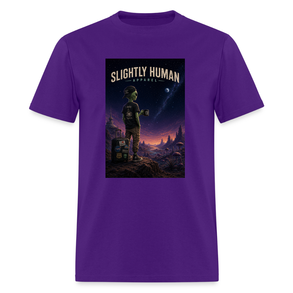 Slightly Human Home Planet T-Shirt - purple