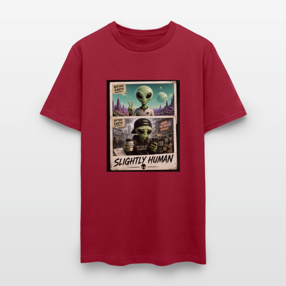 Slight Human Return To Earth T-Shirt - dark red