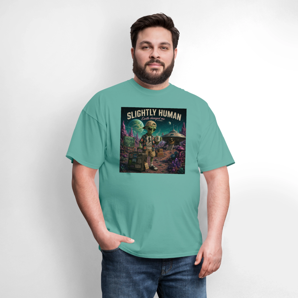Slightly Human Earth Changed Me T-Shirt - aquatic