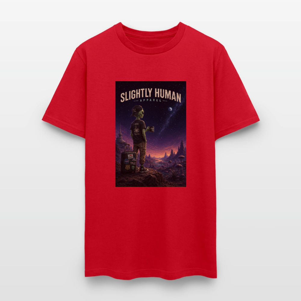 Slightly Human Home Planet T-Shirt - red