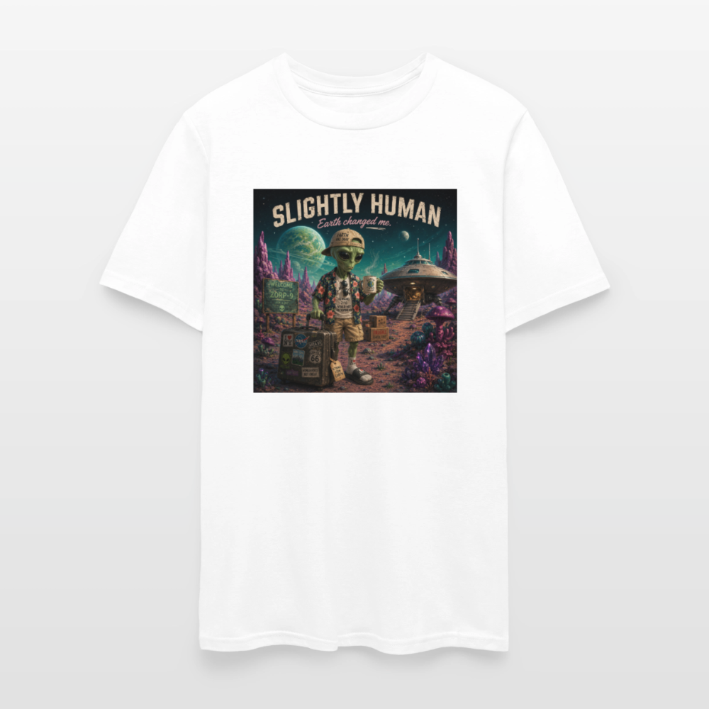 Slightly Human Earth Changed Me T-Shirt - white