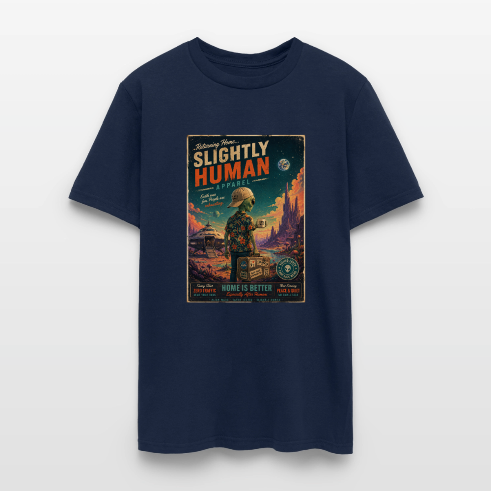 Slightly Human Home Is Better T-Shirt - navy