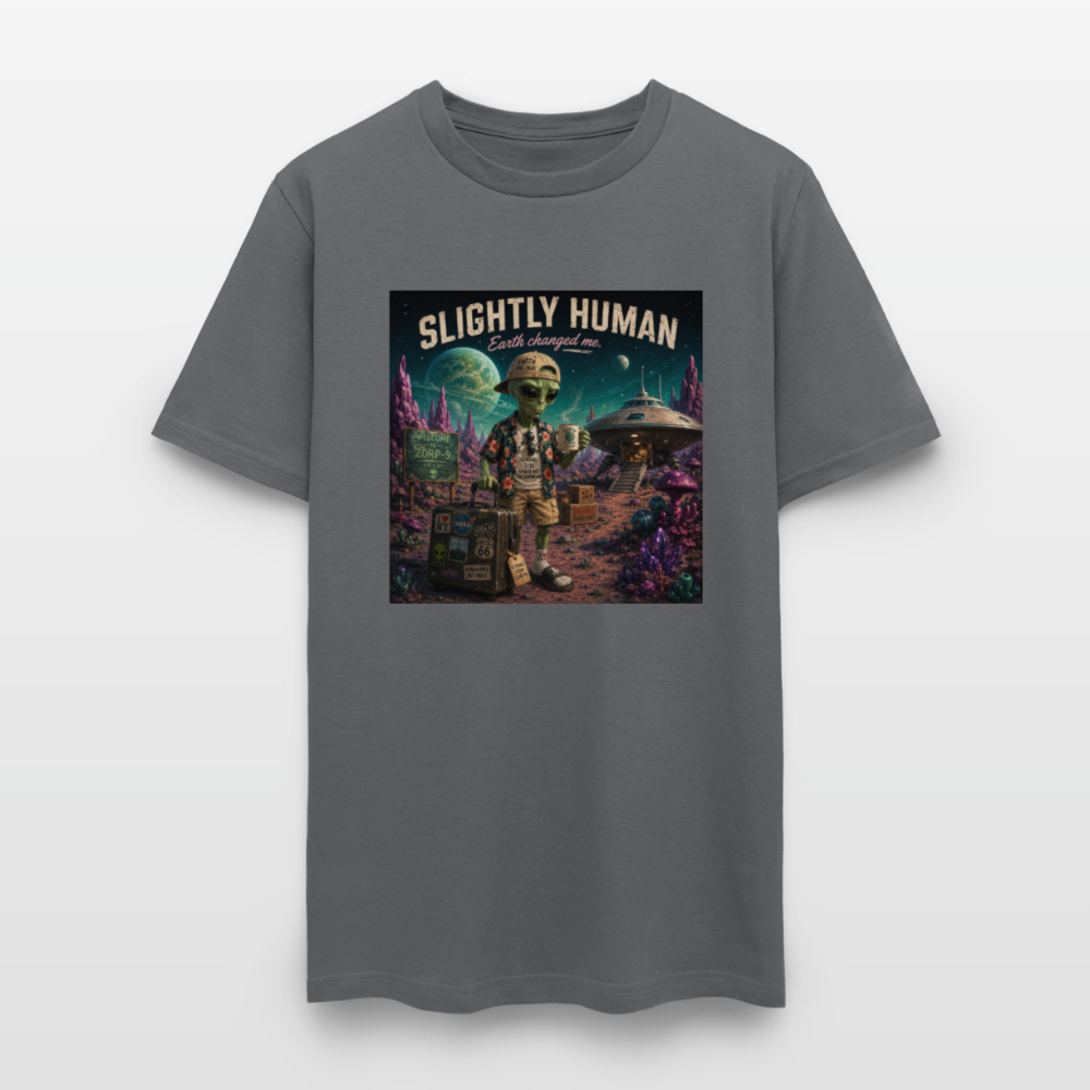 Slightly Human Earth Changed Me T-Shirt - charcoal