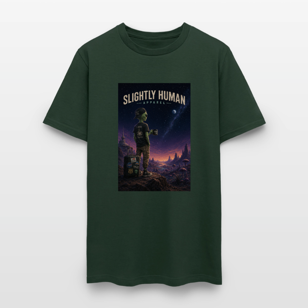 Slightly Human Home Planet T-Shirt - forest green