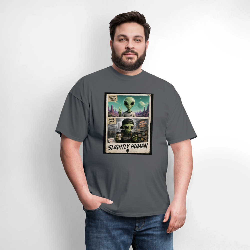 Slight Human Return To Earth T-Shirt - charcoal