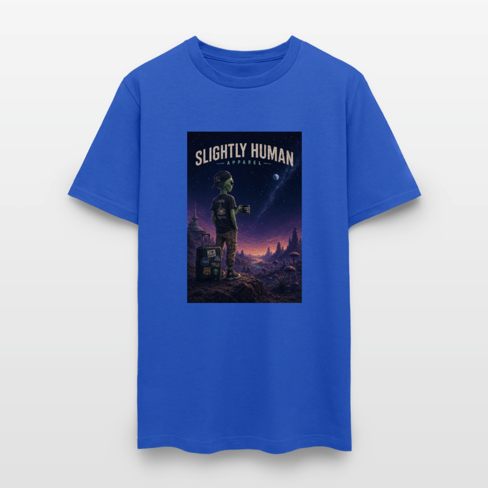 Slightly Human Home Planet T-Shirt - royal blue