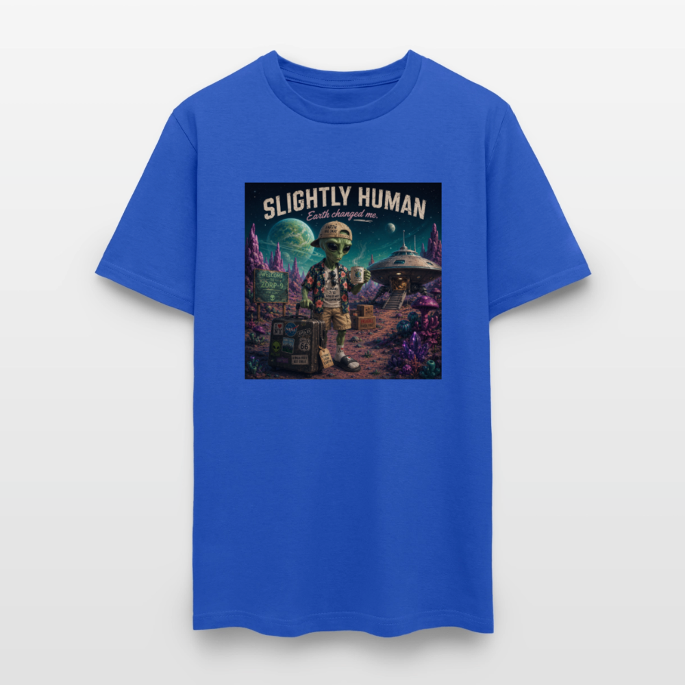 Slightly Human Earth Changed Me T-Shirt - royal blue