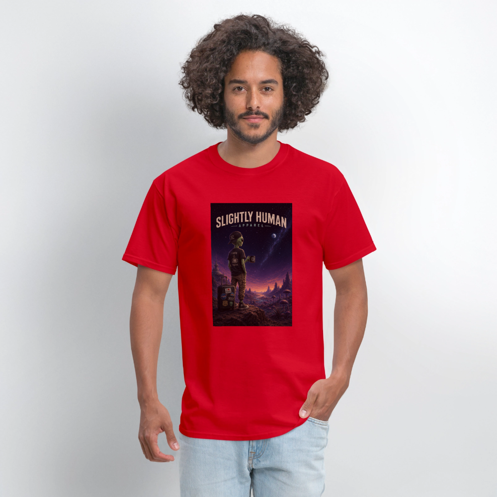 Slightly Human Home Planet T-Shirt - red