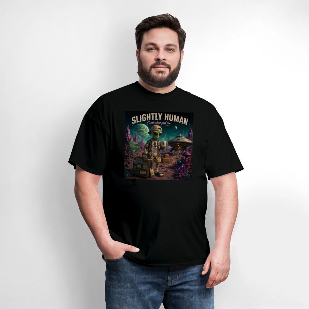 Slightly Human Earth Changed Me T-Shirt - black