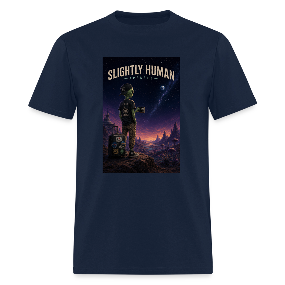 Slightly Human Home Planet T-Shirt - navy