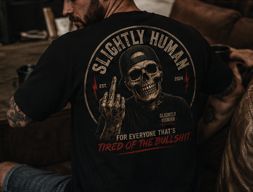 Slighty Human Apparel Skull T-Shirt, Mens