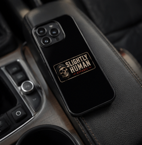 Slightly Human Skull Tough Phone Case — Protective iPhone Cover with Vintage Logo