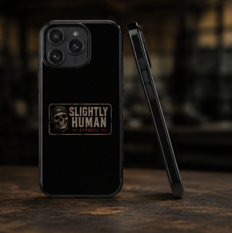 Slightly Human Skull Tough Phone Case — Protective iPhone Cover with Vintage Logo