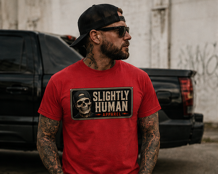 Slighty Human Apparel Skull T-Shirt, Mens