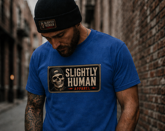 Slighty Human Apparel Skull T-Shirt, Mens