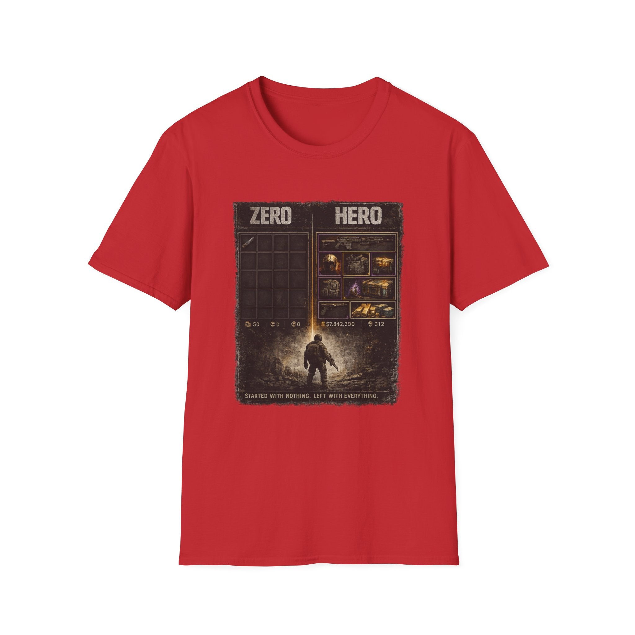 Zero Hero Graphic T-Shirt — Post-Apocalyptic Gamer Adventure Tee
