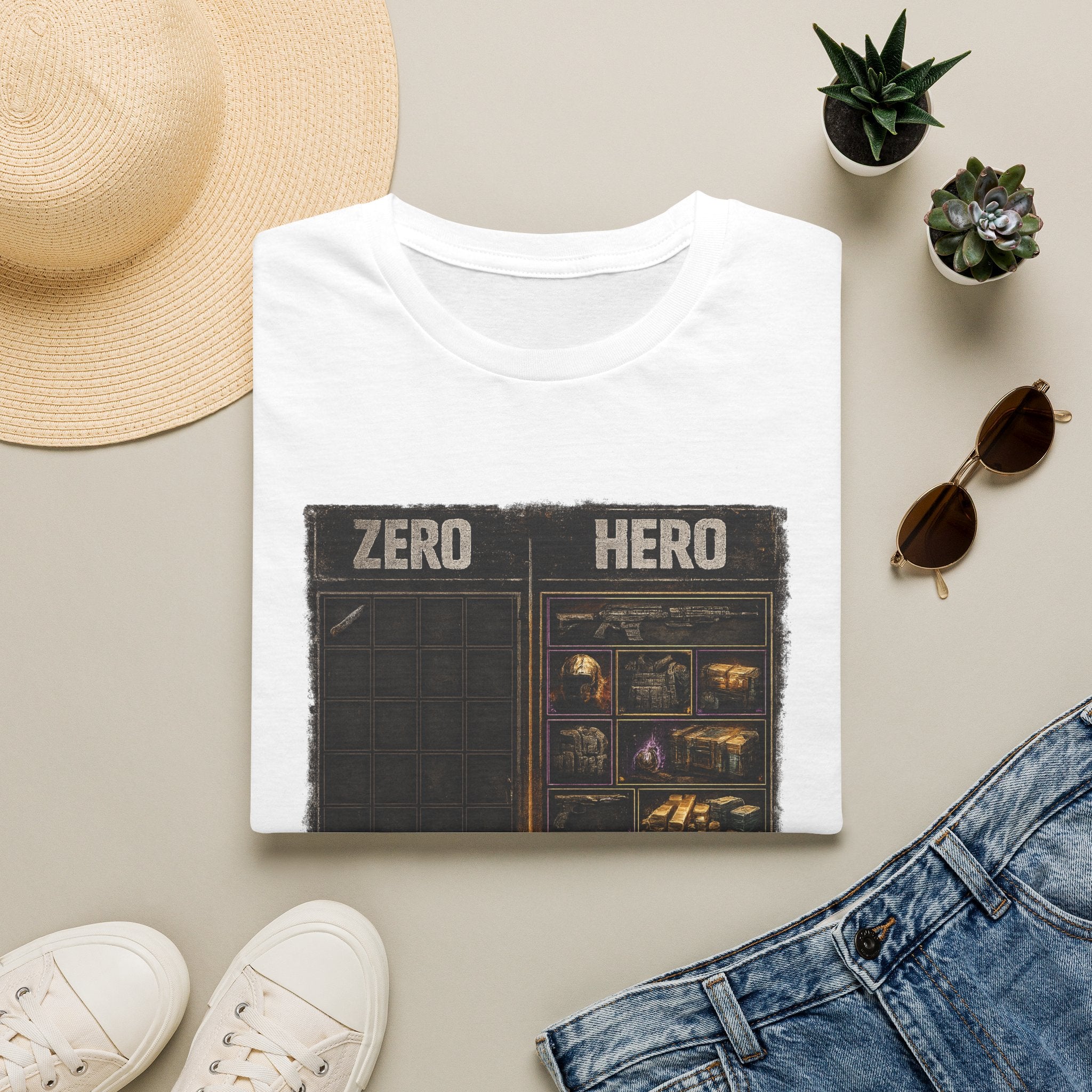 Zero Hero Graphic T-Shirt — Post-Apocalyptic Gamer Adventure Tee