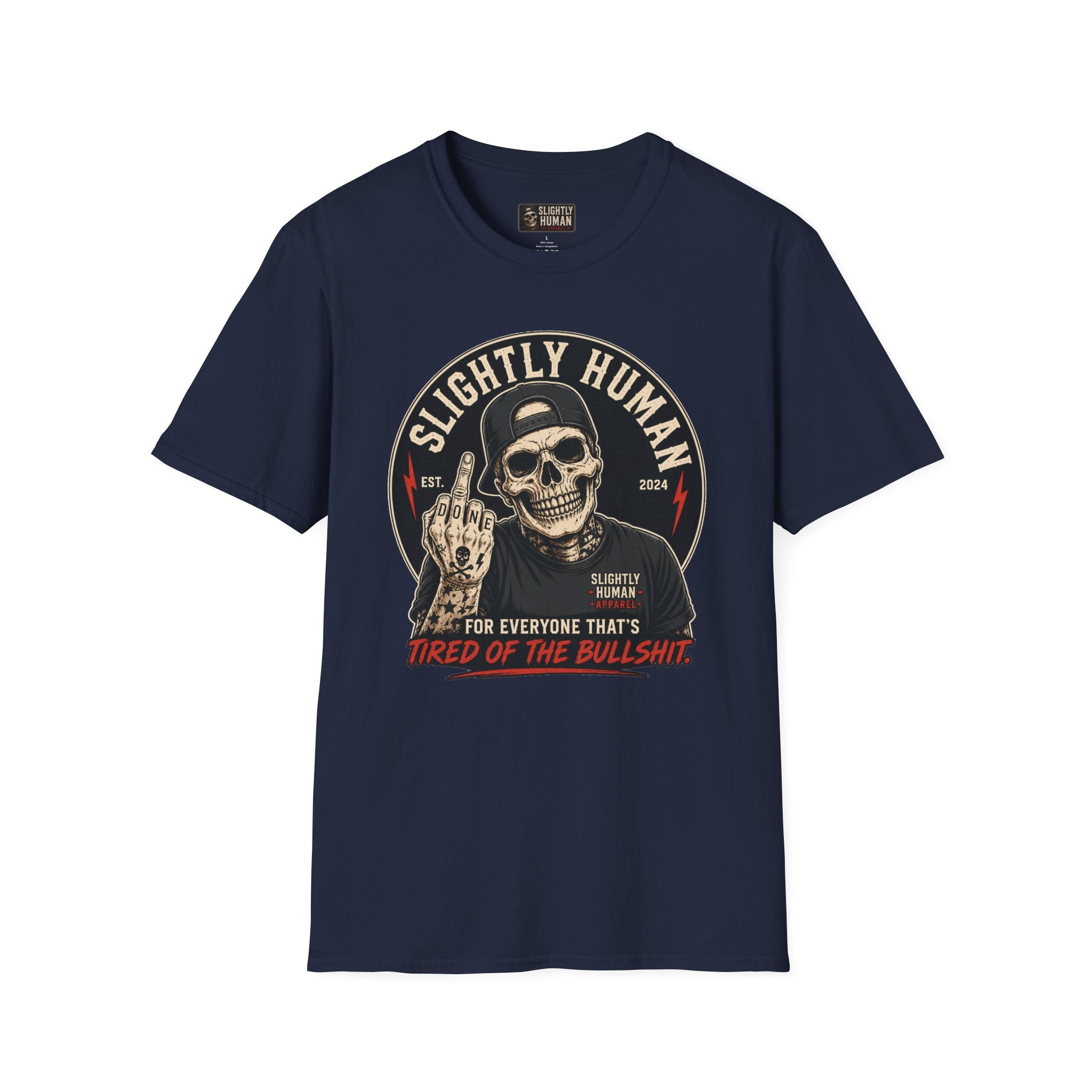 Slighty Human Apparel Skull T-Shirt, Mens
