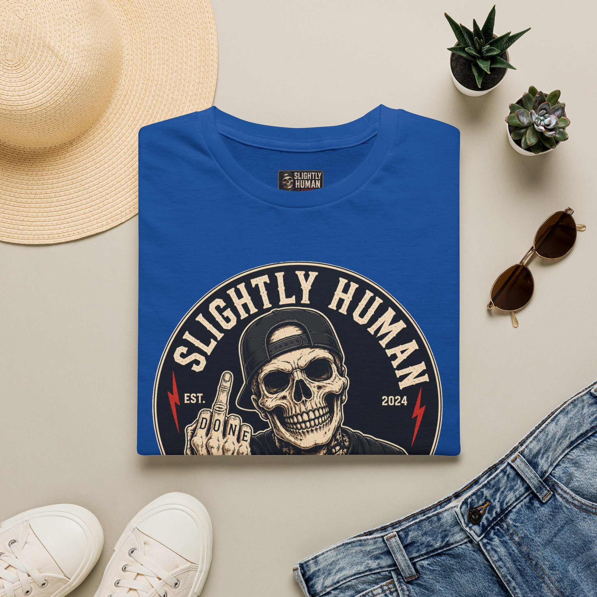 Slighty Human Apparel Skull T-Shirt, Mens